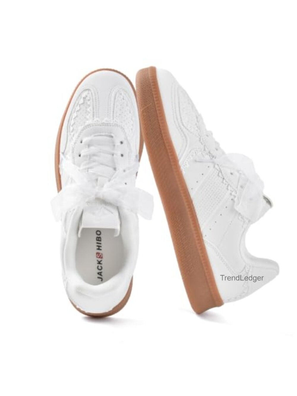 Faux Leather Lace-Up Sneakers with Arch Support for Tennis and Walking
